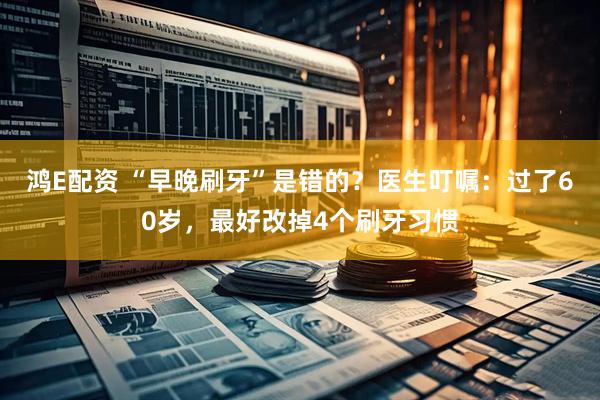 鸿E配资 “早晚刷牙”是错的？医生叮嘱：过了60岁，最好改掉4个刷牙习惯
