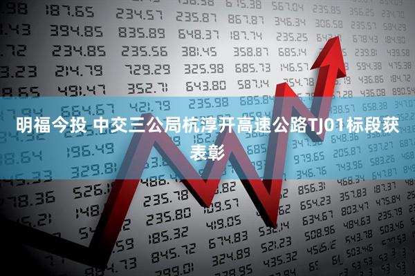 明福今投 中交三公局杭淳开高速公路TJ01标段获表彰